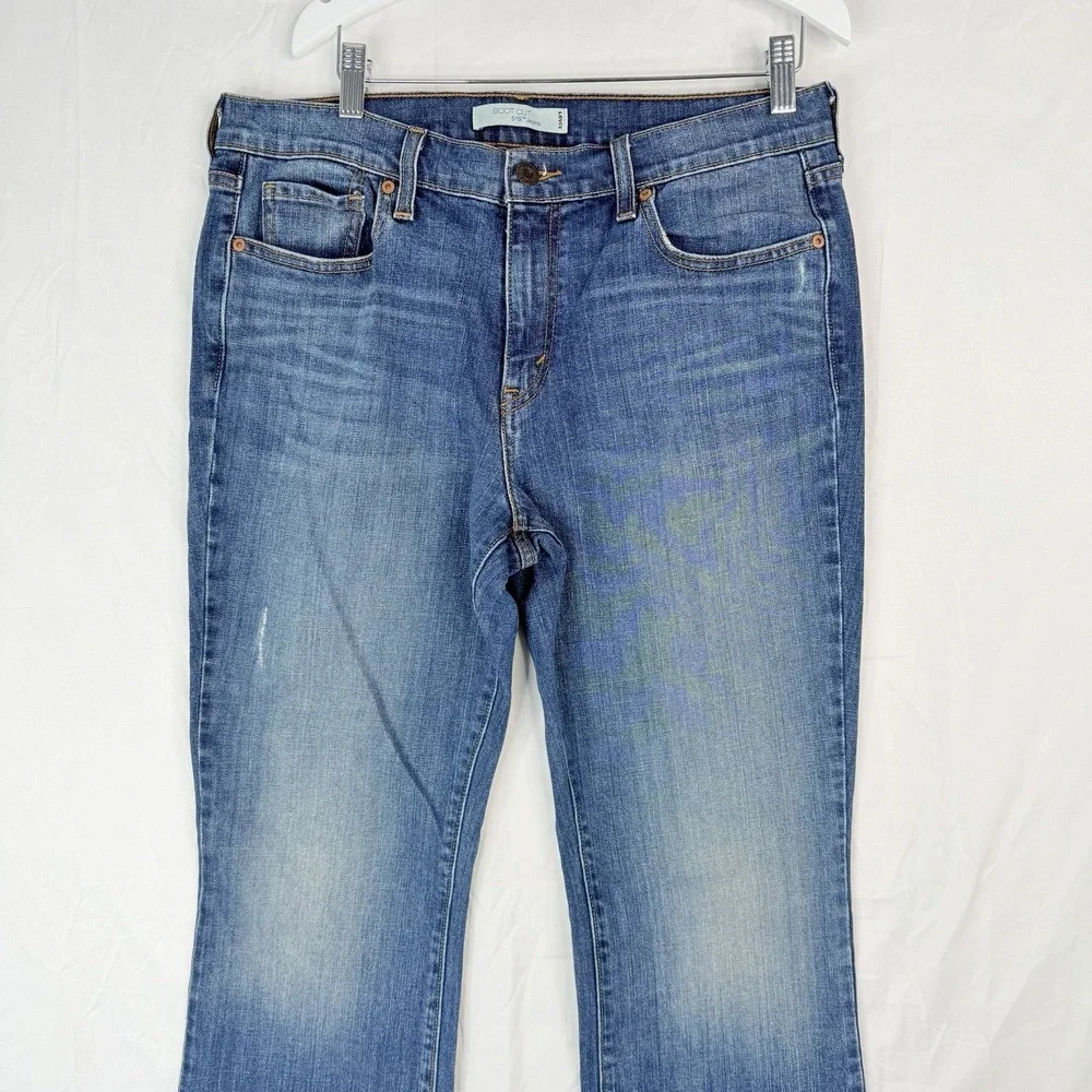 Levis 515 Bootcut Jeans Women's 12 M High Rise Stretch Medium Wash Denim 33x31.5